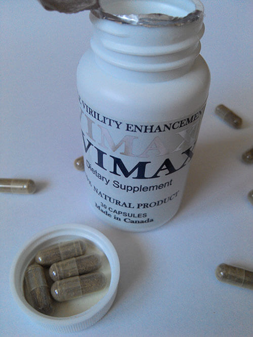 Otevřené balení pilulek Vimax