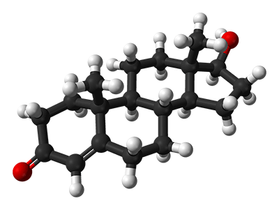  3D chemický vzorec testosteronu